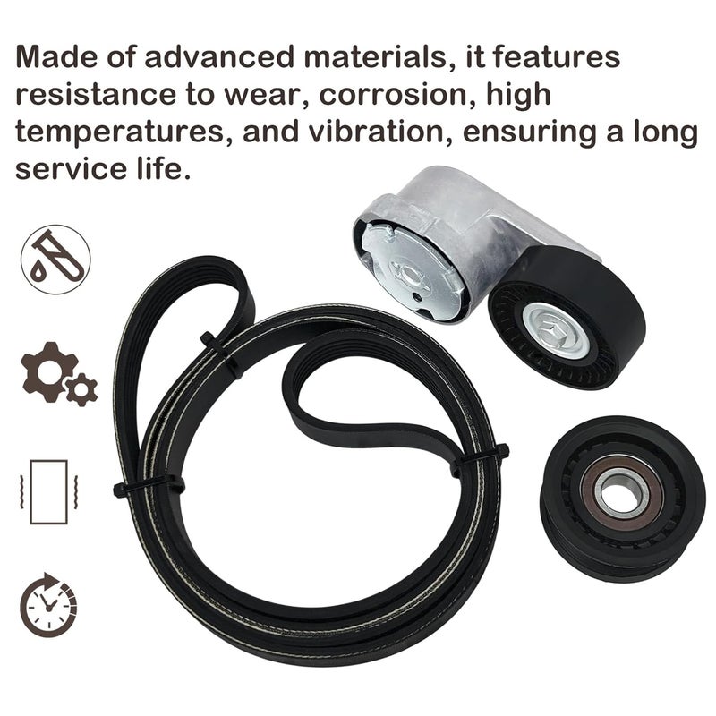 Fumin Belt Tensioner and Idler Pulley Belt Kit Replace 39282 38082 6PK1960 Fit for Dodge Grand Caravan Charger Durango Journey Challenger Avenger Ram ProMaster 1500 2500 3500 Chrysler 200 300 Town & Country - Image 4